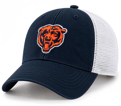 NFL Kids Youth 8-20 Official Primary Logo Mesh Trucker Adjustable Hat Cap One Size (US, Alpha, One Size, Chicago Bears - Navy)