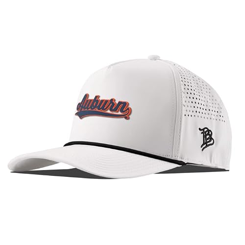 Branded Bills Officially Licensed x Auburn Tigers White 5-Panel Auburn Script PVC