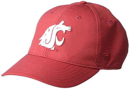 Top of the World NCAA Washington State Cougars Mens Team Color Athletic Mesh Stretch Fit Hat, Washington State Cougars Cardinal, One Size