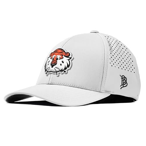 Branded Bills Officially Licensed x Auburn Tigers White Curved Performance Aubie The Tiger PVC