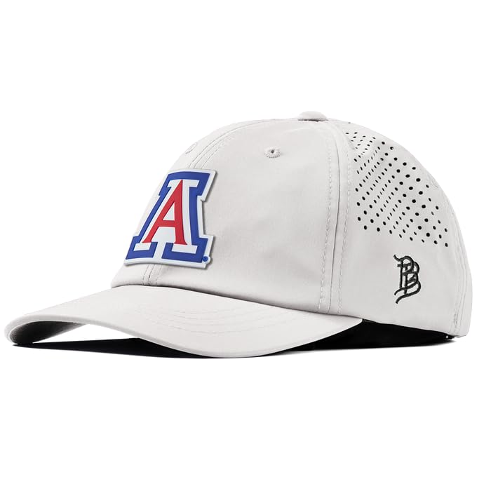 Branded Bills Officially Licensed x Arizona Wildcats White Performance Dad Hat Arizona Block PVC