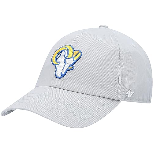 '47 Men's Gray Los Angeles Rams Logo Clean Up Adjustable Hat