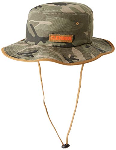 NCAA Zephyr Clemson Tigers Mens Machete Bucket Hat, Large, Washed Camo