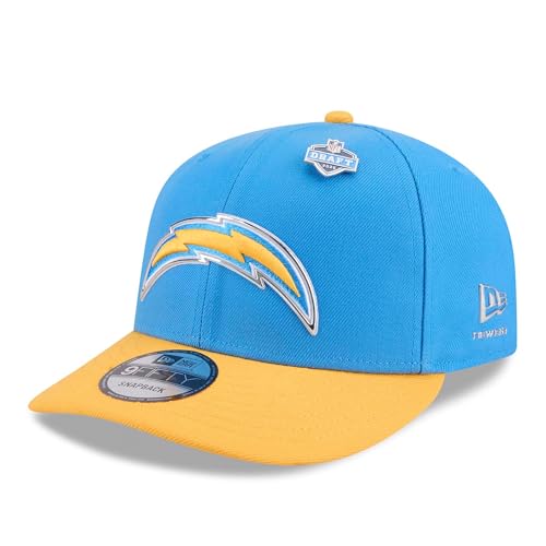 New Era Men's Powder Blue/Gold Los Angeles Chargers 2026 NFL Draft On Stage Pre-Curved 9FIFTY Snapback Hat