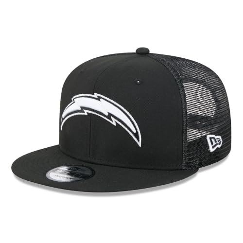 New Era Men's Black/White Los Angeles Chargers 9FIFTY Snapback Trucker Hat