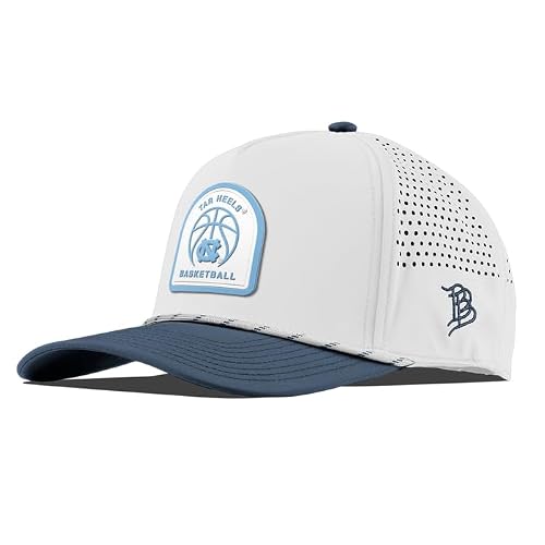 Branded Bills Officially Licensed x North Carolina Tar Heels White/Orion Curved 5-Panel North Carolina Basketball PVC