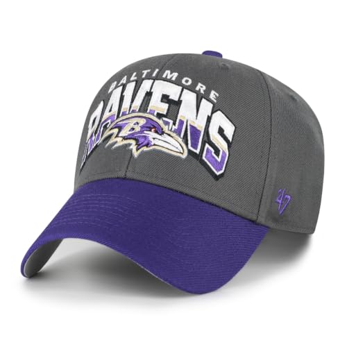 47 Men's Charcoal Baltimore Ravens Split Block MVP Adjustable Hat