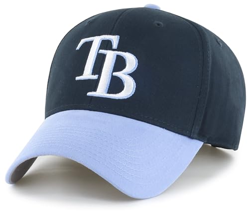 Officially Licensed Tampa Bay Youth Boys Girls Baseball Hat Classic MVP Kids Adjustable Embroidered TB Primary Team Logo Navy Blue/White Sports Cap