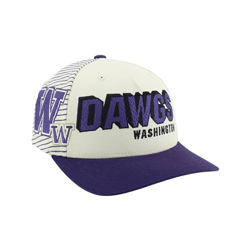 Washington Huskies NCAA Officially Licensed Adjustable Snapback Hat Marquee Super Team Ivory