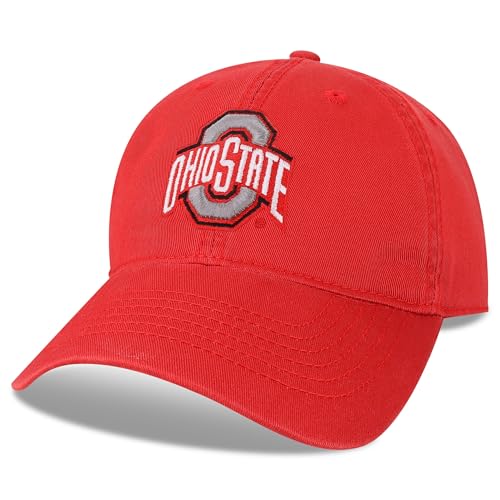 Legacy NCAA Officially Licensed Baseball Hat, Ohio State Buckeyes, Lightweight Cap for Men & Women, Relaxed Twill Adjustable (EZA), Scarlet, One Size Fits Most, Adjustable Fabric Closure