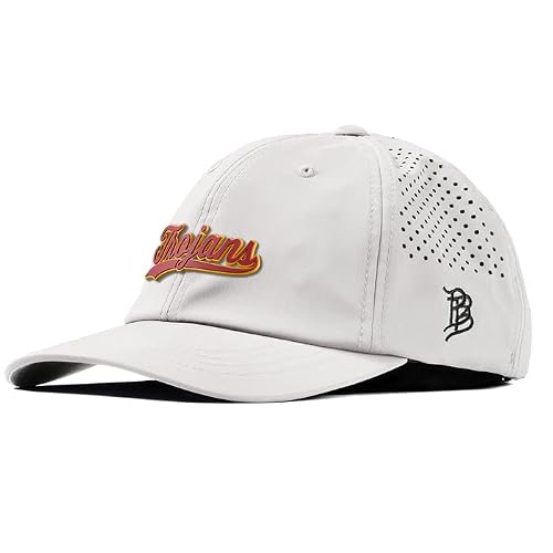 Branded Bills Officially Licensed x USC Trojans White Performance Dad Hat USC Trojans Script PVC