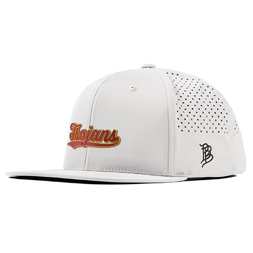 Branded Bills Officially Licensed x USC Trojans White Flat Performance USC Trojans Script PVC