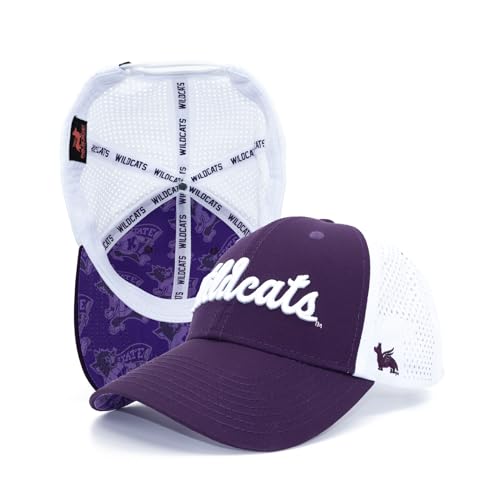 Nudge Printing Collegiate Performance Hat with Adustable Snap Closure - Kansas State University Wildcats