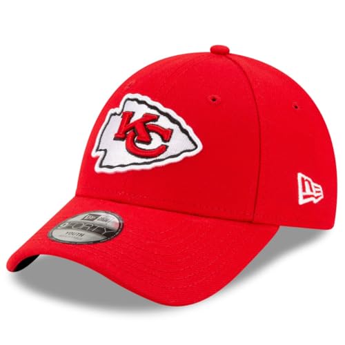 New Era NFL Kids Youth 8-20 The League 9FORTY Adjustable Hat Cap - One Size (US, Alpha, One Size, Kansas City Chiefs - Red)