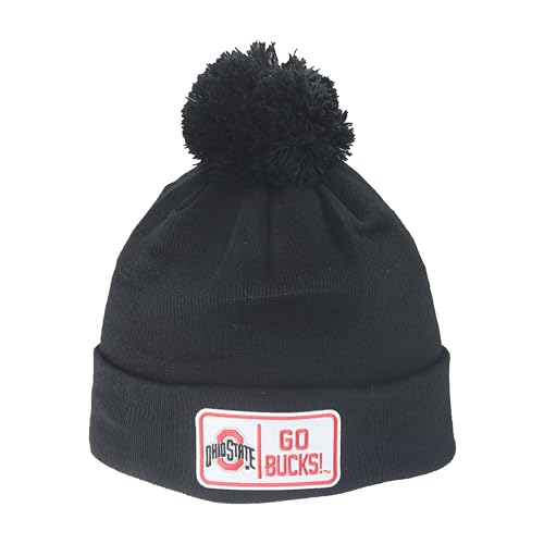 Ohio State Buckeyes NCAA Officially Licensed Pom Beanie Patch Defer Black