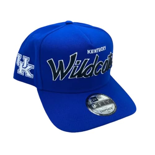 New Era Blue Kentucky Wildcats Script A-Frame 9FIFTY Adjustable Snapback Hat - Men's
