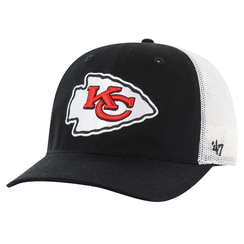 47 Men's Black/White Kansas City Chiefs Team Unstructured Trucker Adjustable Hat