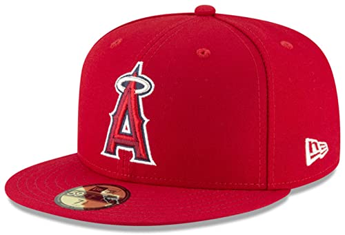 New Era MLB 59FIFTY Team Color Authentic Collection Fitted On Field Game Cap Hat (7 7/8, Los Angeles Angels)