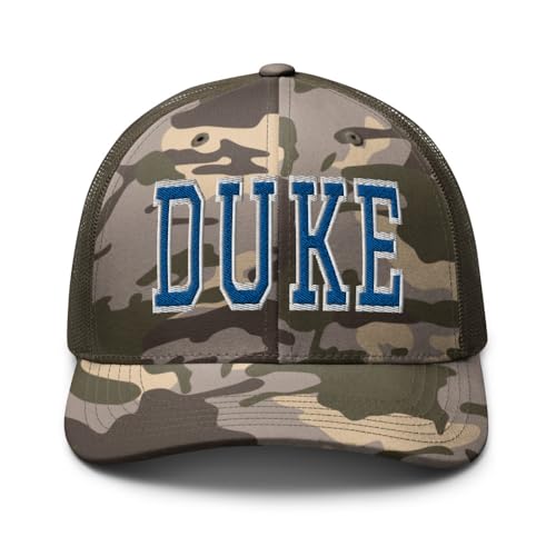 RIVEMUG NG Camo Duke Embroidered Curved Bill Low Crown Camouflage Trucker Hat Adjustable Cap