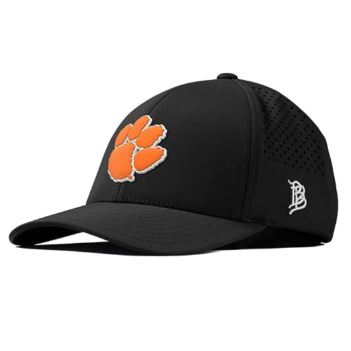 Branded Bills Officially Licensed x Clemson Tigers Black Curved Performance Clemson Tigers Paw PVC