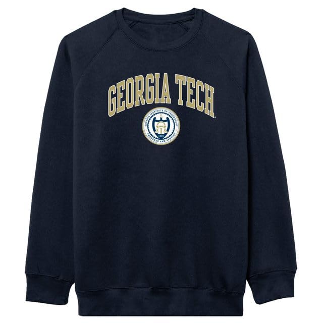 Barnesmith Georgia Tech Yellow Jackets GT Adult Unisex Crewneck Sweatshirt, Heritage, Navy, Small