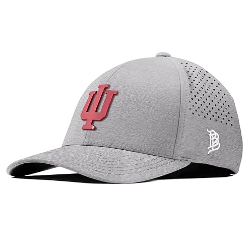Branded Bills Officially Licensed x Indiana Hoosiers Heather Grey Curved Performance Indiana Team Logo PVC
