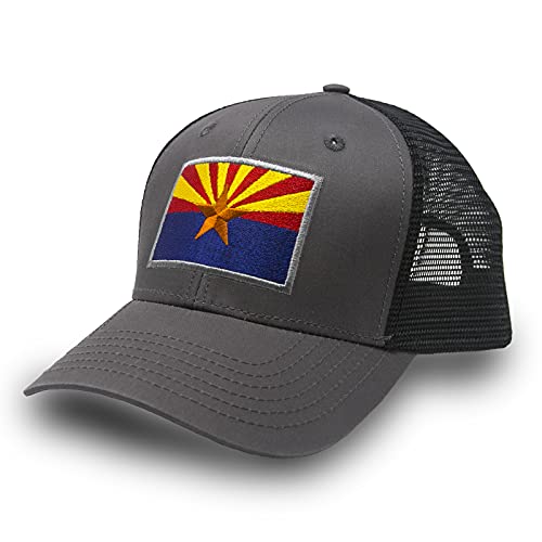 International Tie State Flag Trucker Hat for Men and Women Dark Grey