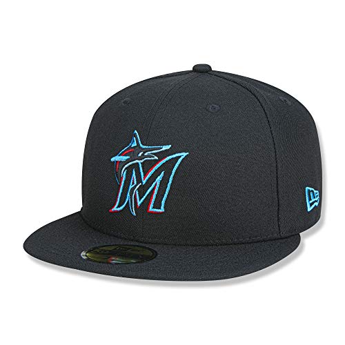 New Era Miami Marlins Authentic Collection 59FIFTY Fitted Black/Turquoise (7 1/2)