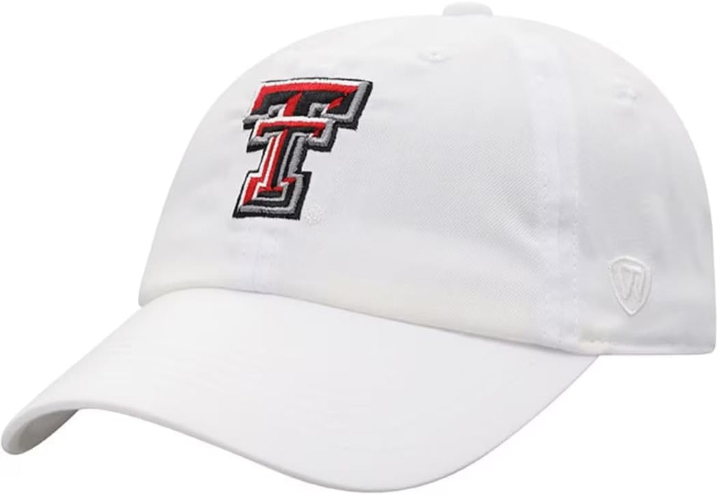 Texas Tch Collegiate Adjustable Hats (US, Alpha, One Size, Texas Tch White)