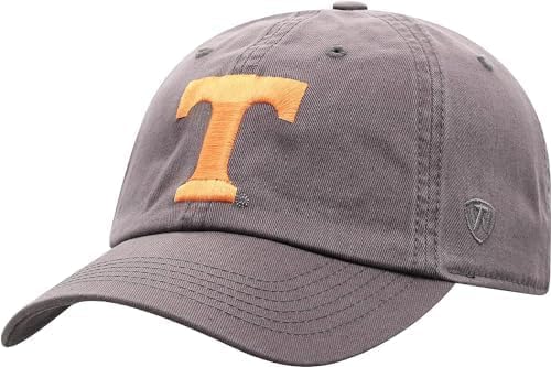 Collegiate Charcoal Team Logo Adjustable Hats (US, Alpha, One Size, Tennessee)
