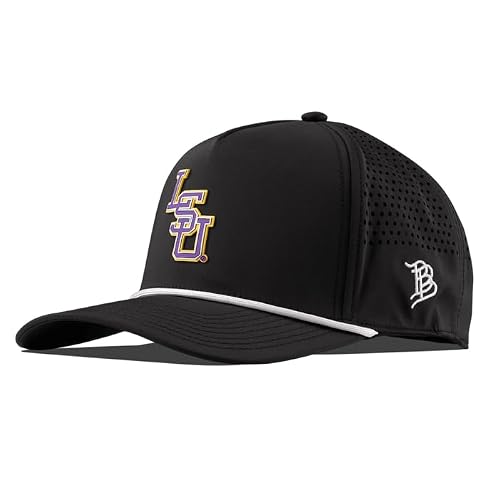 Branded Bills Officially Licensed x LSU Tigers Black Curved 5 Panel Hat for Men | Baseball Cap