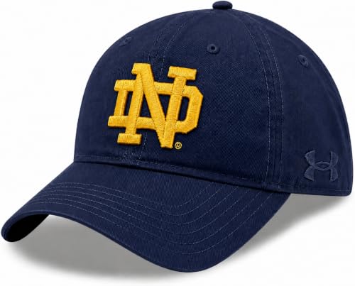 UA NCAA Official Primary Logo Adjustable Hat Cap One Size (US, Alpha, One Size, Notre Dame Fighting Irish - Navy)