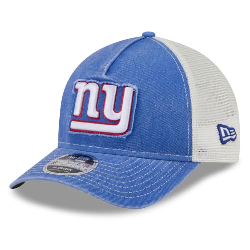 New Era Men's Royal New York Giants Fan 9FORTY A-Frame Trucker Adjustable Hat