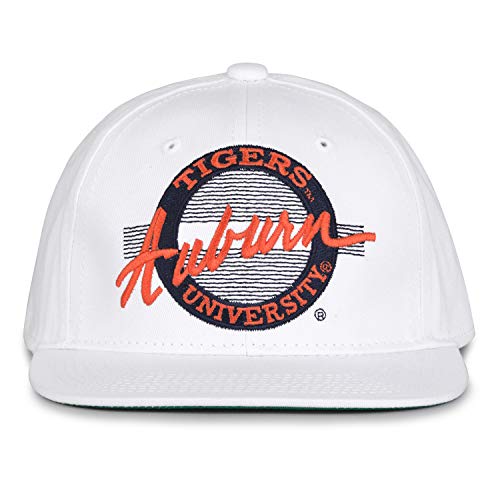 The Game NCAA Auburn Tigers Retro Circle Design Hat, Adjustable One Size, White