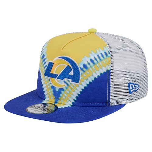New Era Men's Gold/Royal Los Angeles Rams Throwback Dye Golfer Snapback Hat