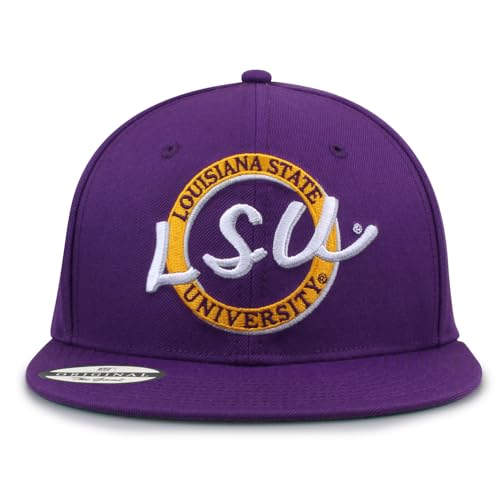 The Game NCAA Licensed LSU Tigers Flat Brim Snapback Hat, Louisiana State University Game Day Hat