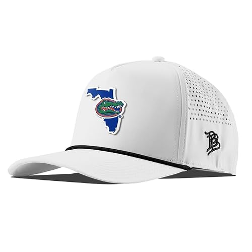 Branded Bills Officially Licensed x Florida Gators White Black Rope 5-Panel Gator State PVC