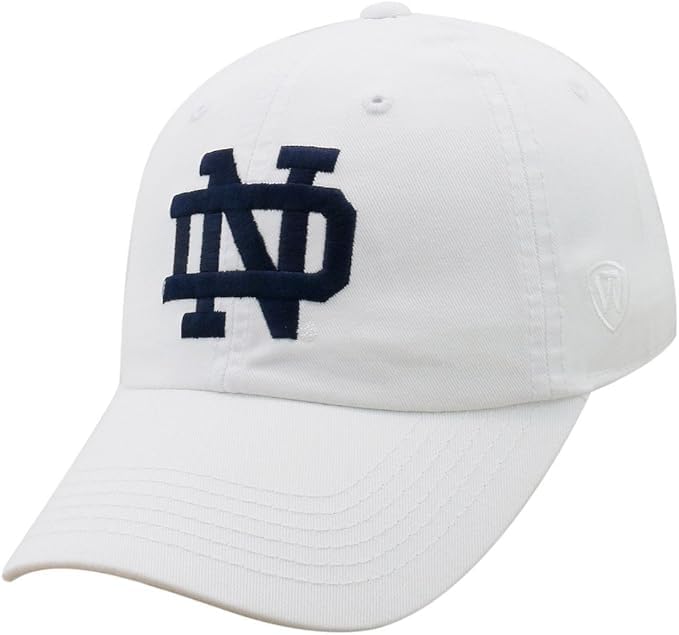 Collegiate White Team Color Adjustable Hats (US, Alpha, One Size, ND)
