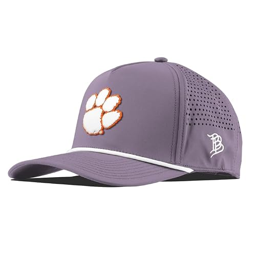 Branded Bills Officially Licensed x Clemson Tigers Purple 5-Panel Clemson Tigers Paw White PVC
