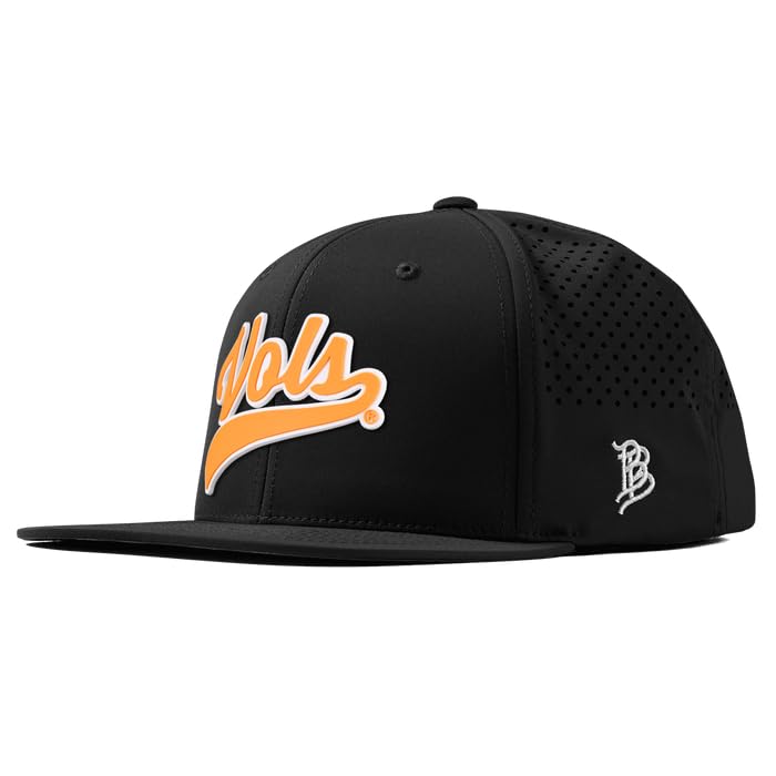 Branded Bills Officially Licensed x Tennessee Volunteers Black Flat Performance Tennessee Vols Script PVC