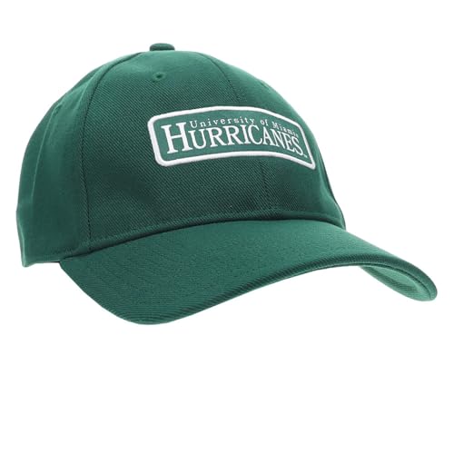 adidas Mens Miami Hurricanes Slouch Stretch Cap - Green - Size M/L