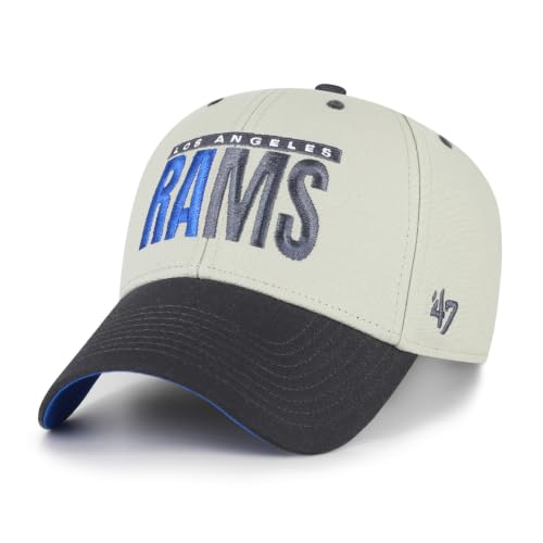 47 Men's Gray/Black Los Angeles Rams Half Block Text MVP Adjustable Hat