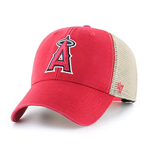 '47 MLB Flagship Wash Mesh MVP Adjustable Hat, Adult One Size Fits All (Los Angeles Angels Red)