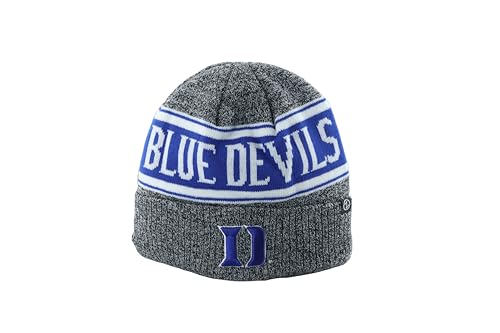 Zephyr Duke Blue Devils Gray Striped Mayer Cuff College Beanie Hat - NCAA Fleece Lined Cuffed Winter Knit Toque Cap