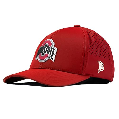 Branded Bills Officially Licensed x Ohio State Buckeyes Red Curved Performance Ohio State Team Logo PVC