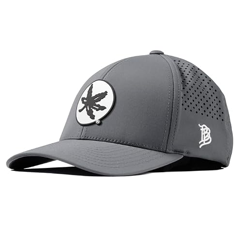 Branded Bills Officially Licensed x Ohio State Buckeyes Slate Grey Curved Performance Ohio State OSU Buckeye Logo PVC