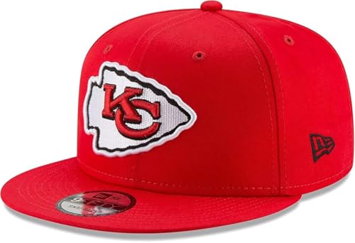 New Era NFL 9FIFTY Team Color Adjustable Snapback Hat Cap - One Size (US, Alpha, One Size, Kansas City Chiefs - Red)