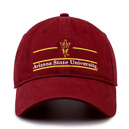 Arizona State Garment Washed Bar Hat - Embroidered NCAA Cap Maroon