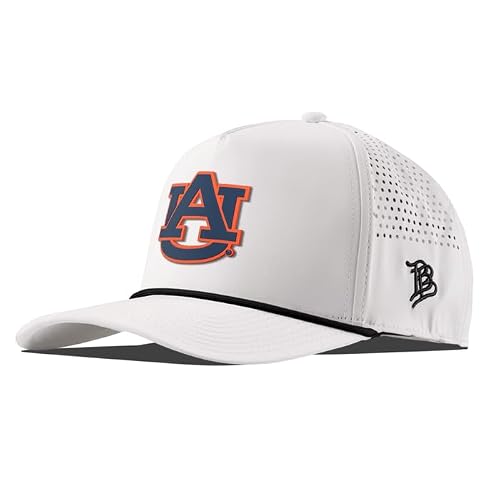Branded Bills Officially Licensed x Auburn Tigers White 5-Panel Auburn Team Logo PVC