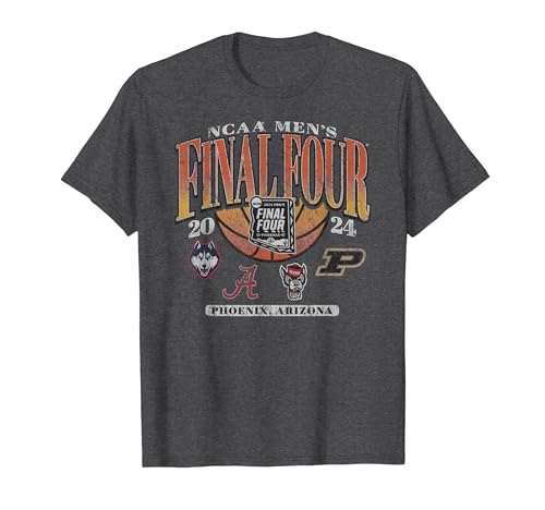 NCAA Final Four 2024 Basketball 4-Team Vintage Dark Heather T-Shirt